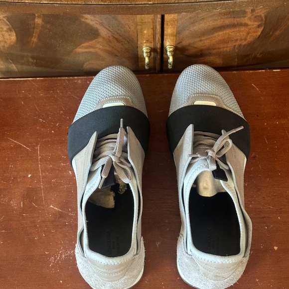 Balenciaga White/Grey Leather Mesh Neoprene Race Runner - Picture 3 of 11